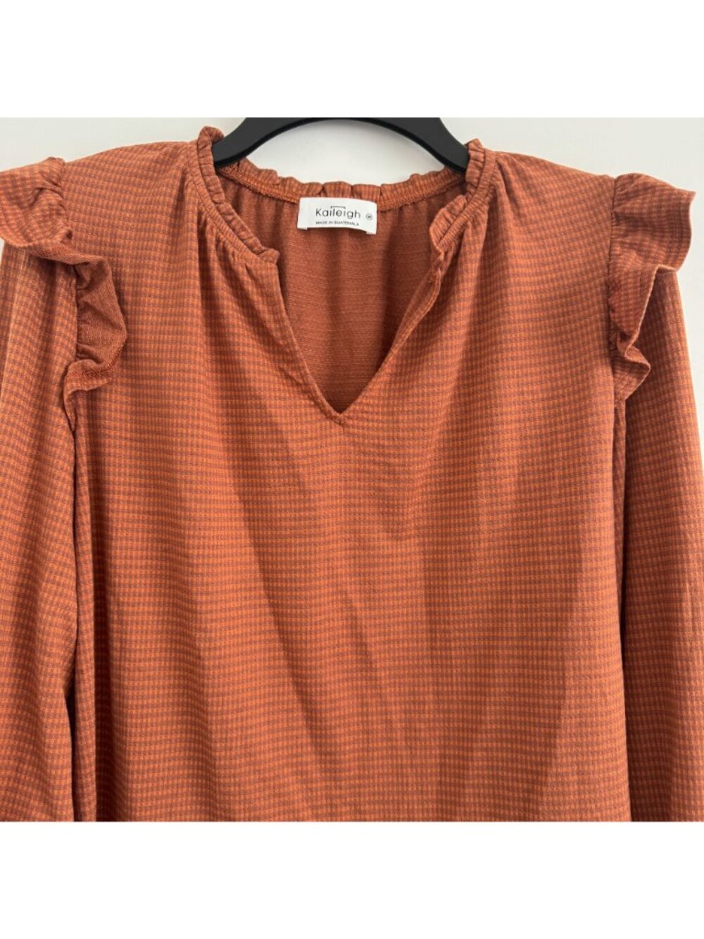 Kaileigh Women Long Sleeve Ruffle With Smocked Cuffs Blouse Top Size M - Picture 5 of 9